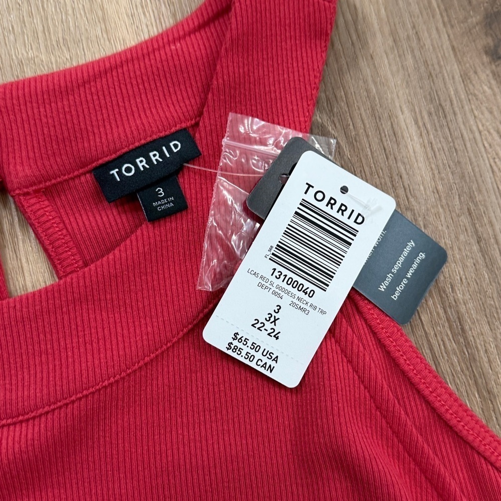 NWT Torrid Mini Rib Trapeze Dress American Beauty Red Swing Knee Length Size 3X - Picture 8 of 13